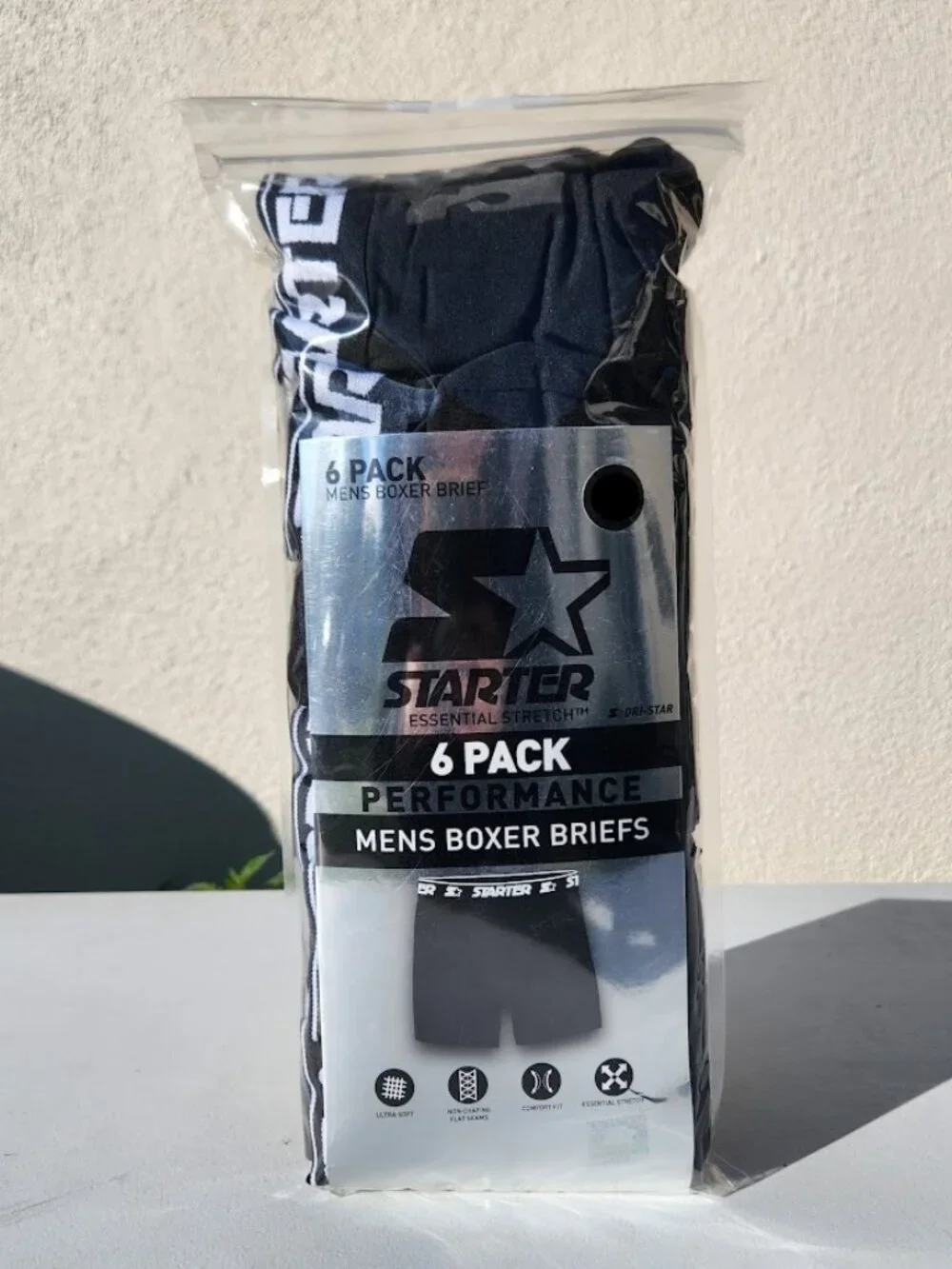 NEW Starter Men’s Active Performance Boxer Briefs Underwear 6 Pack Set of 6 S Si